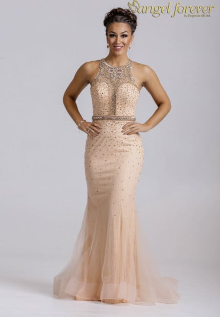 Angel Forever Peach Mermaid / Fishtail Prom Dress / Evening Gown